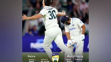 Sports News | BGT 2024-25: Australia Closes in on Another Pink-ball Test Victory as India Struggles at 128/5 at End of Day 2