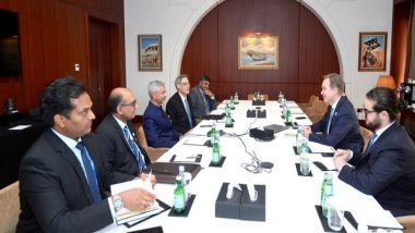 World News | EAM Jaishankar Holds Talks with World Economic Forum CEO on Sidelines of Doha Forum