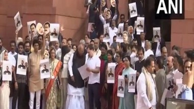 India News | Opposition MPS Stage Protest at Parliament Premises over Adani Issue