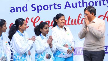 Sports News | Sports Minister Mansukh Mandaviya Felicitates Asia-Pacific Deaf Games Medallists