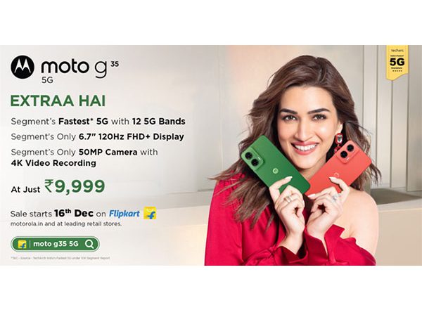 Business News | Motorola Launches Moto G35 5G - Segments Fastest* 5G Smartphone with Industry Leading Features, Starting at Just Rs. 9,999