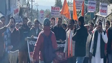 World News | Dharamshala: People Hold Protest March Against Bangladesh, Show Solidarity with Hindu Community