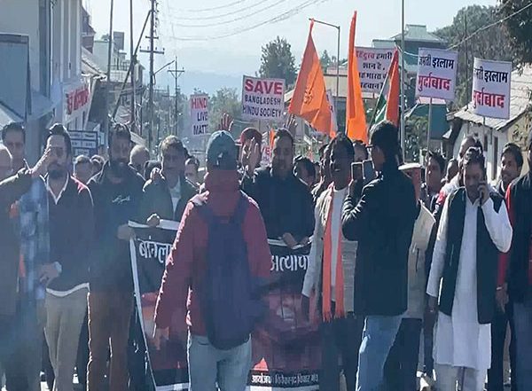 World News | Dharamshala: People Hold Protest March Against Bangladesh, Show Solidarity with Hindu Community
