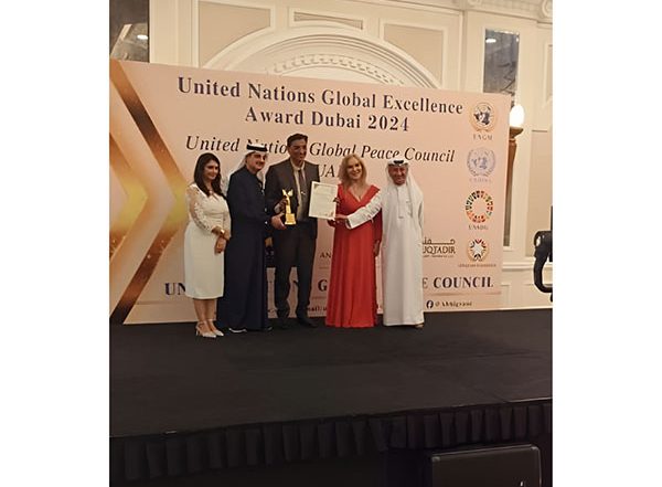 Business News | United Nations Global Peace Council in Dubai Presents Excellence Award to Dr. Arpit Chopra Jain