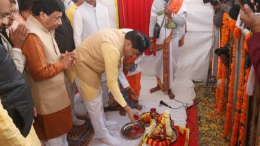 India News | MP: CM Mohan Yadav Performs Bhoomi Pujan of Freeganj Railway Overbridge Being Built in Ujjain Worth Rs 91.76 Cr