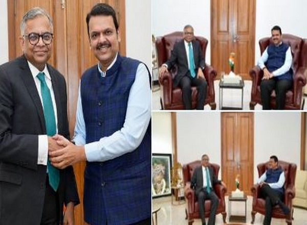 Business News | Tata Sons Chairman N Chandrasekaran Meets Maharashtra CM Fadnavis, Discusses Growth and Economic Goals