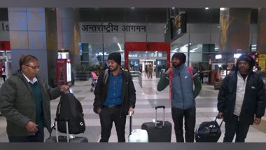 World News | Four Indians Evacuated from Syria Arrive at Delhi Airport, Thank Embassy for Their Efforts