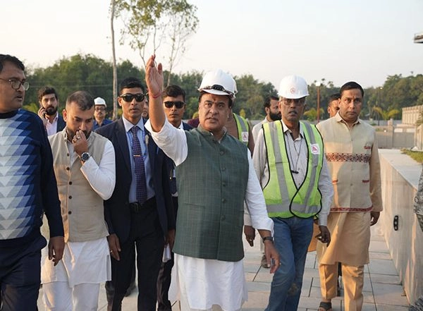 Assam CM Himanta Biswa Sarma Inspects Lachit Maidam Development Project at Hollongapar in Jorhat