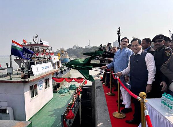 Business News | Sarbananda Sonowal Flags off Ships, Commences Fixed Scheduled Service of Cargo Vessels from Kolkata to Patna, Varanasi, Pandu