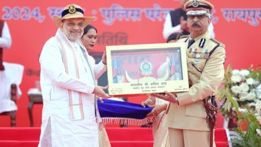 India News | Home Minister Amit Shah Presents 'President's Colours' Award to Chhattisgarh Police