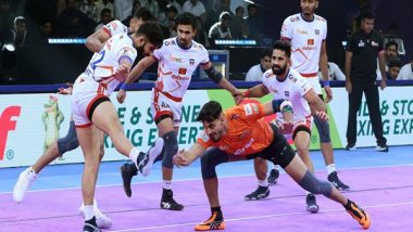 Sports News | PKL: UP Yoddhas Overcome U Mumba in Closely-fought Contest, Taking One Step Closer to Playoffs