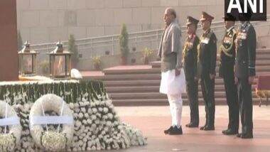 India News |   Defence Minister Rajnath Singh Lays Wreath at National War Memorial on Vijay Diwas