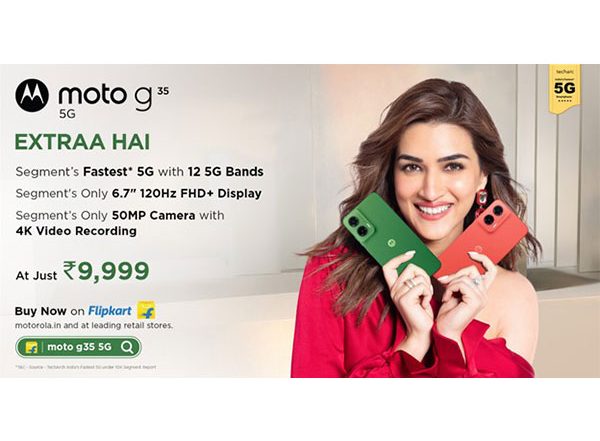 Business News | Moto G35 5G Segment's Fastest* 5G Smartphone Featuring the Segment's Only FHD+ 120Hz Display, Goes on Sale Today at an Effective Price of Rs9,999