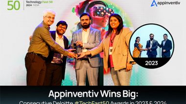 Business News | Appinventiv Wins Big: Consecutive Deloitte Tech Fast 50 Awards in 2023 & 2024