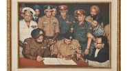 India News | Indian Army Chief General Upendra Dwivedi Installs Iconic 1971 Surrender Painting at Manekshaw Centre on Vijay Diwas
