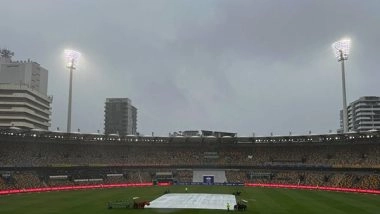 Sports News | Brisbane Test: Rain Stalls Play in Third Session of Day 3; India Still Trail Australia by 394 Runs