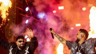 Entertainment News | Karan Aujla Enthralls Fans in Gurugram with a Surprise Performance with Badshah