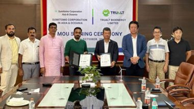 Business News | TruAlt Bioenergy Signs MoU with Sumitomo Corporation Asia & Oceania to Boost India's Biogas Production, Eyes Bioethanol and SAF Collaboration