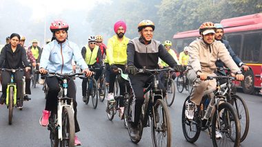 Sports News | Union Minister Mansukh Mandaviya Launches 'Fit India Cycling Drive'; Events Held Across 1000 Locations in India