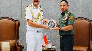 World News | Indian Navy Chief Meets Indonesian Armed Forces Commander to Strengthen Naval Cooperation