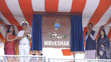 India News | INS Nirdeshak Commissioned into Indian Navy at Visakhapatnam Naval Dockyard