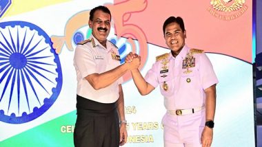 World News | Indian Navy Chief Fosters Camaraderie Between India-Indonesia During Reception Onboard INS Mysore