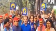 India News | Ambedkar Controversy: INDIA Bloc MPs Hold Protest March in Parliament; Demand Apology, Resignation of Amit Shah