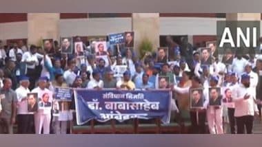 India News | MVA Holds Protest Outside Maharashtra Asssembly Demanding Resignation of Home Minister Amit Shah