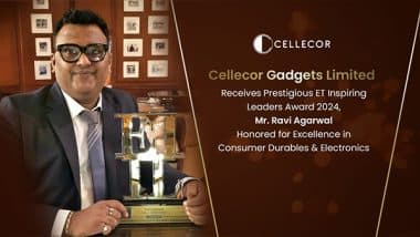 Business News | Cellecor Gadgets Limited Receives Prestigious ET Inspiring Leaders Award 2024, Ravi Agarwal Honored for Excellence in Consumer Durables & Electronics