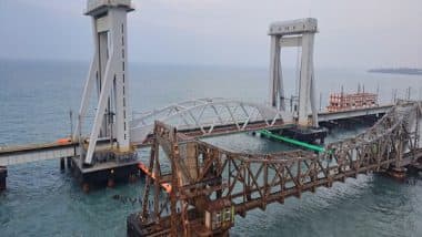 India News | Indian Railways' Engineering Marvel, Country's First Vertical Lift Sea Bridge 'Pamban Bridge' is Completed