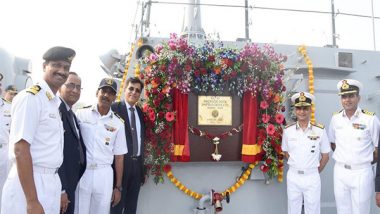 India News | Mazagon Dock Shipbuilders Delivers Warships Nilgiri and Surat to Indian Navy