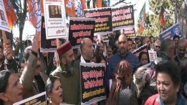 India News | Himachal BJP Stages Protest, Accuses Congress of Disrespecting BR Ambedkar