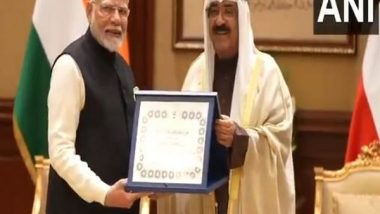 World News | PM Modi Gets Kuwait's Highest Civilian Award, The Order of Mubarak Al Kabeer