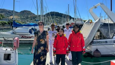 World News |  Indian Navy's INSV Tarini Reaches New Zealand After Covering 6,500km