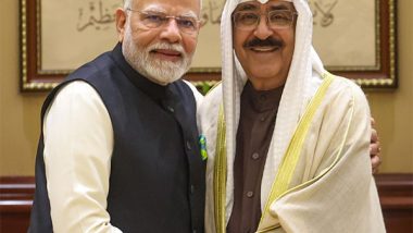 World News | PM Modi Meets Emir of Kuwait, Agrees to Elevate Bilateral Relationship to 'Strategic Partnership: MEA