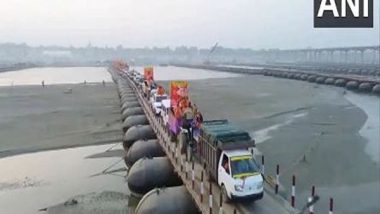 India News | Maha Kumbh Mela 2025: Shri Panch Dashnam Avahan Akhada Makes Grand Entry to Sangam City