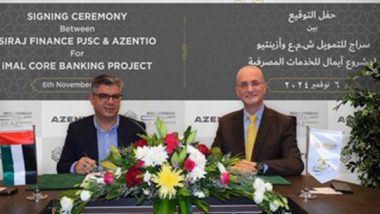 Business News | Siraj Finance PJSC Signs an Agreement with Azentio for IMAL Core and Digital Financial Services Solution Subscription Optimization