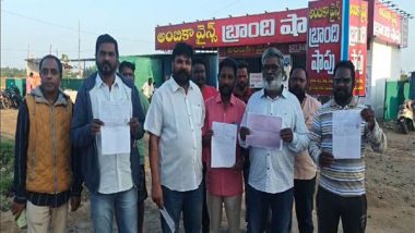 India News | Andhra Pradesh: Antarvedhi Villagers Protest to Remove Liquor Shop Located Near Temple