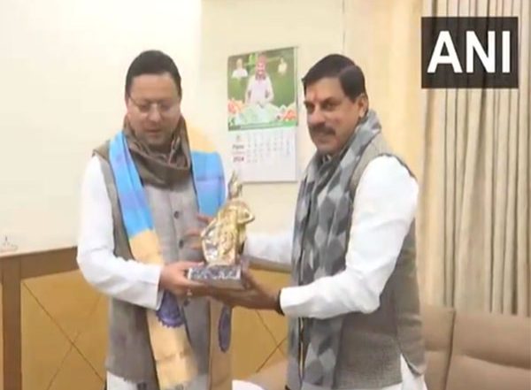 India News | MP: Uttrakhand CM Dhami Meets CM Mohan Yadav in Bhopal
