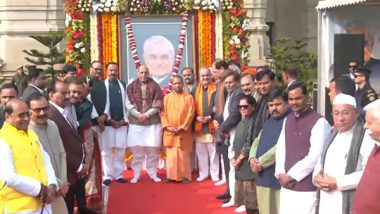 India News | Uttar Pradesh: Defence Minister Rajnath Singh, CM Yogi Pay Tribute to Atal Bihari Vajpayee