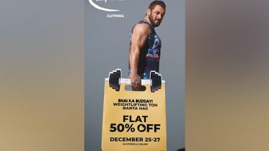 Business News | Celebrate 'Bhai Ka Budday' with Salman Khan: Last Two Days to Enjoy Flat 50 Percent Off on Being Human Clothing