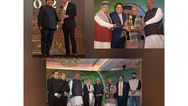 Business News | Dr Basant Goel Honored with Prestigious Bharat Bhagya Nirmata Award by Seven Cabinet Ministers