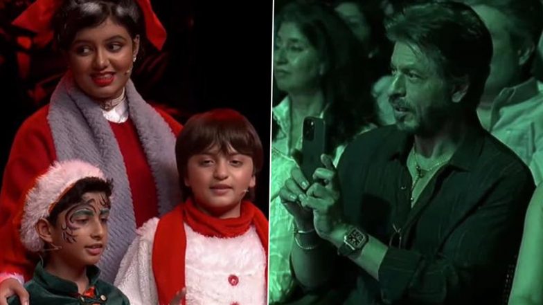 Proud Dad Shah Rukh Khan Records Son AbRam Khan’s Performance at School Annual Day Event (Watch Video)