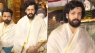 Naga Chaitanya’s Brother Akhil Akkineni Visits Tirumala Temple, Dons Kasavu Mundu and Veshti (Watch Video)