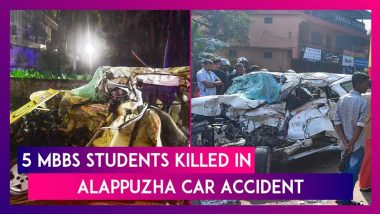 Alappuzha Car Accident: 5 MBBS Students From Kerala’s Alappuzha Medical College Killed in Car-Bus Collision