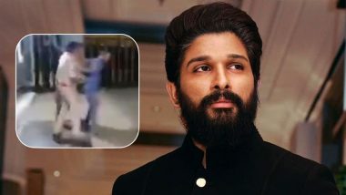 Allu Arjun’s Fan Attempts Suicide Outside Hyderabad Central Jail? Viral Video Shows Police Intervening and Taking Him Into Custody – WATCH