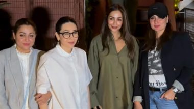 Besties Kareena Kapoor Khan, Malaika Arora, Karisma Kapoor and Amrita Arora Serve Glam Goals During Their Dinner Outing (Watch Video)