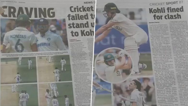 Virat Kohli Makes Headlines in Australian Newspapers After Heated Clash With 19-Year-Old Debutant Sam Konstas During IND vs AUS BGT 2024–25 4th Test at MCG