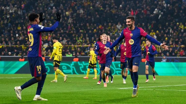 Borussia Dortmund 2–3 Barcelona, UEFA Champions League 2024–25: Ferran Torres Scores Brace, Raphinha Strikes Once As Blaugrana Prevail To Secure Three Points