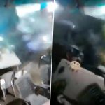 Bodeli Car Crash Video: Speeding SUV Rams Into Roadside Eatery on Bodeli-Chhota Udepur Road in Gujarat as Man Manages To Jump out of Four-Wheeler’s Way, 3 Injured; Terrifying Clip Surfaces